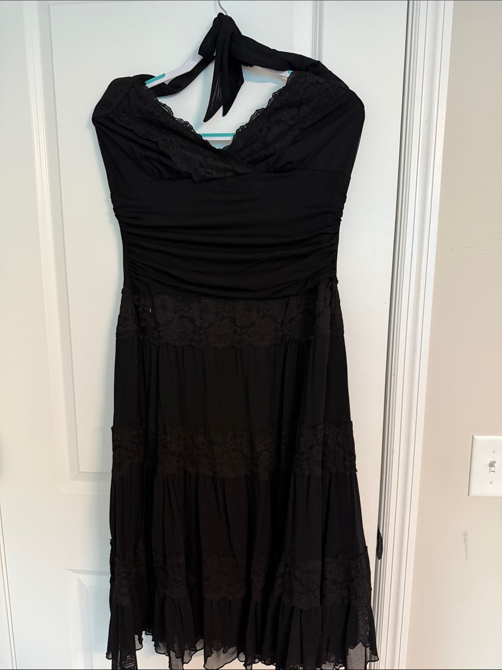torrid Black Strapless Lace Midi Dress